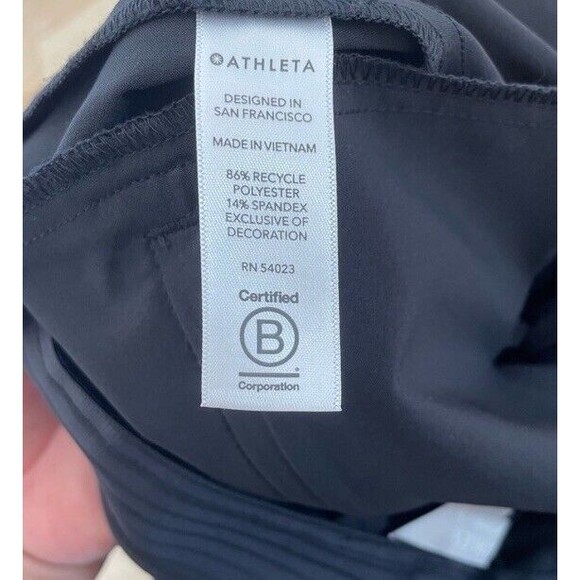 Athleta Tribeca 7" Bermuda Shorts Zip Pockets Black Stretchy Casual Commuting 4 - Picture 5 of 10